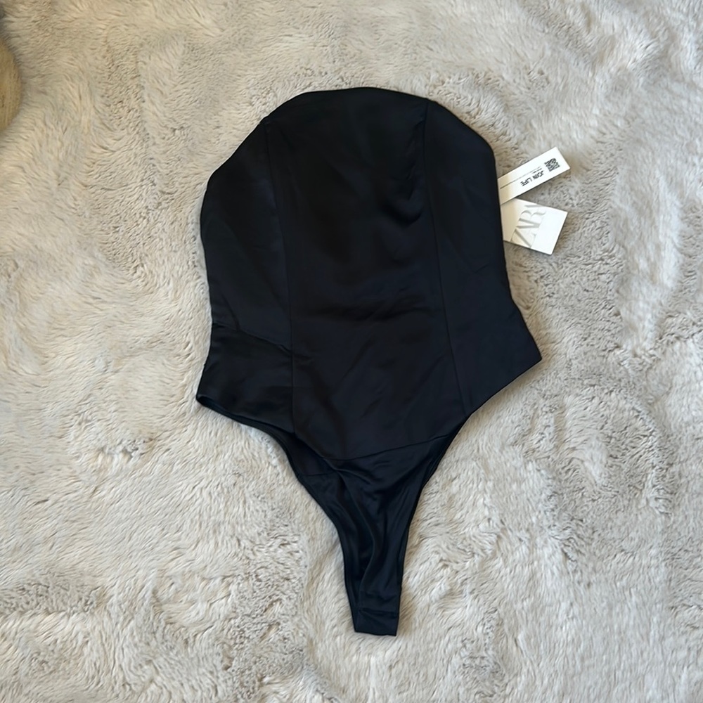 ZARA SATIN BODY SUIT TOP
